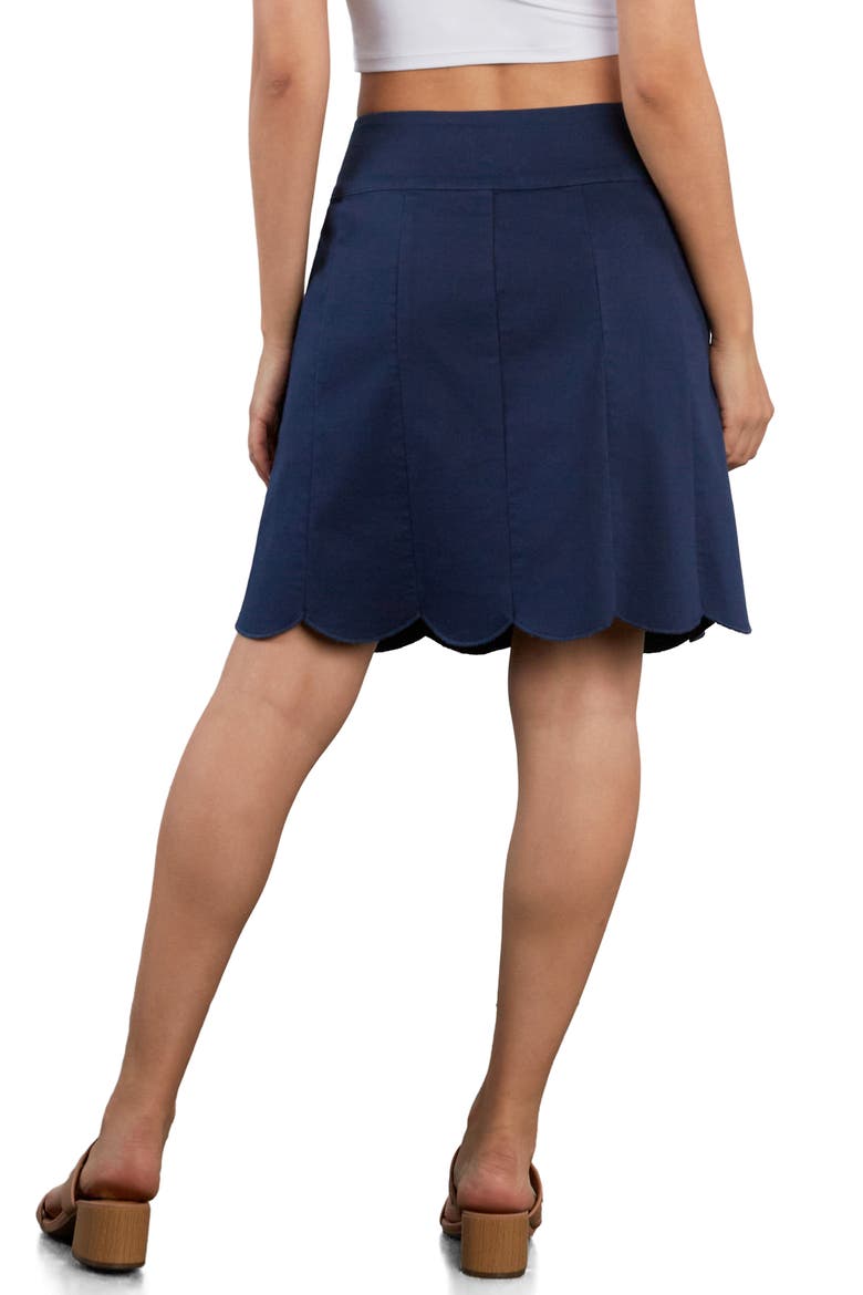 Scalloped Hem Denim Miniskirt, Alternate, color, GIBRALTAR SEA