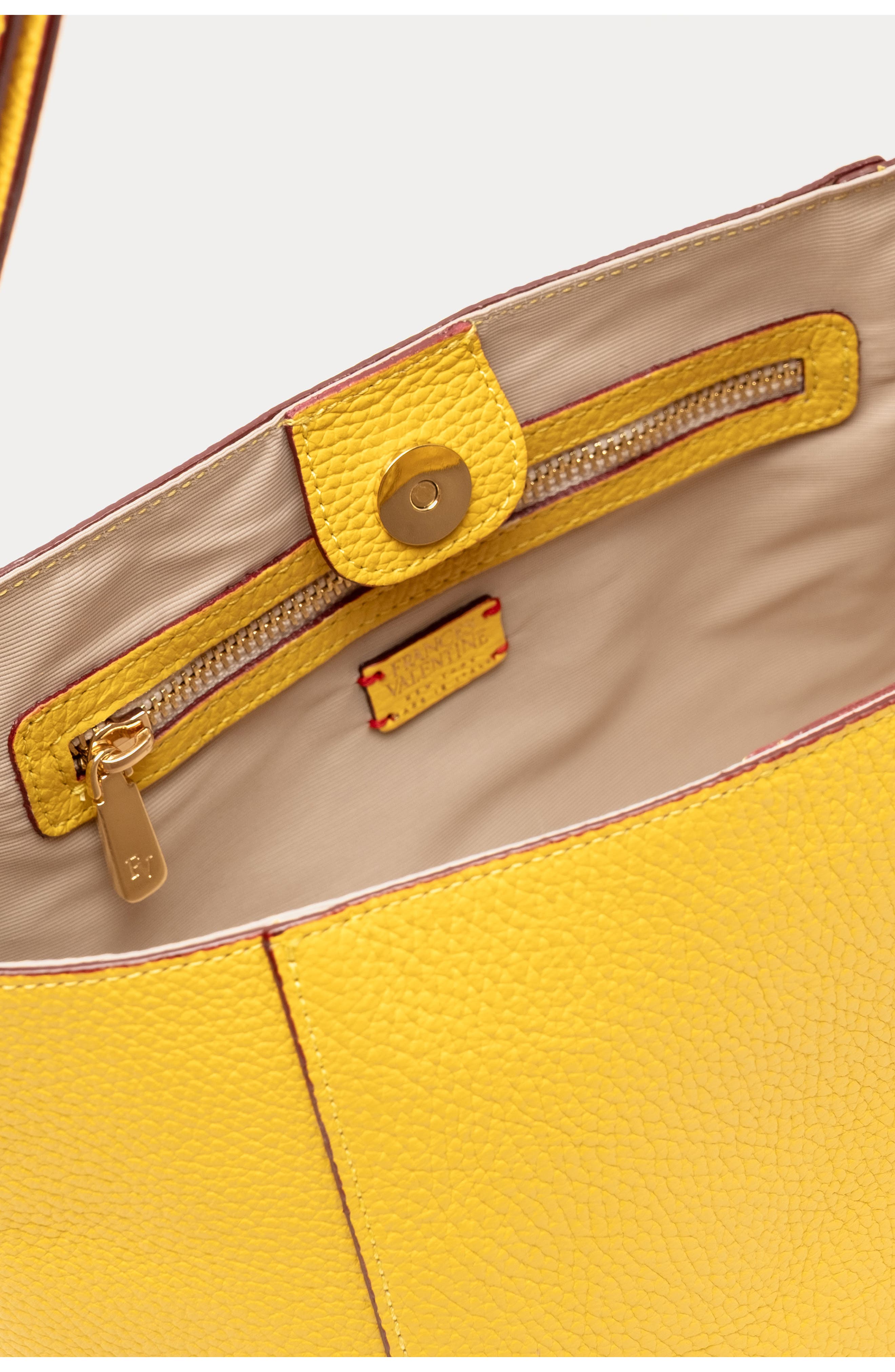 Frances Valentine June Tumbled Leather Hobo Bag, Alternate, color, Canary