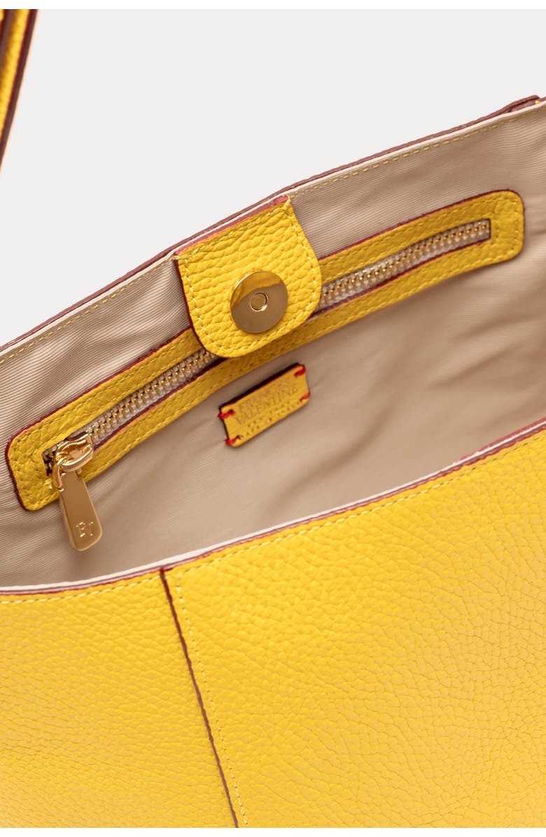 Frances Valentine June Tumbled Leather Hobo Bag, Alternate, color, Canary