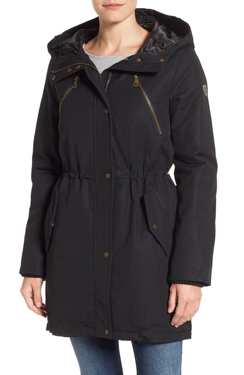 Vince Camuto Cotton Canvas Anorak with Faux Fur Trim Hood, Alternate, color, 