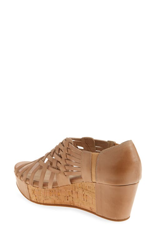 Chocolat Blu Winix Strappy Platform Wedge Sandal In Sand Leather