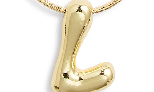 Bp. Bubble Initial Pendant Necklace In L- 14k Gold Dipped