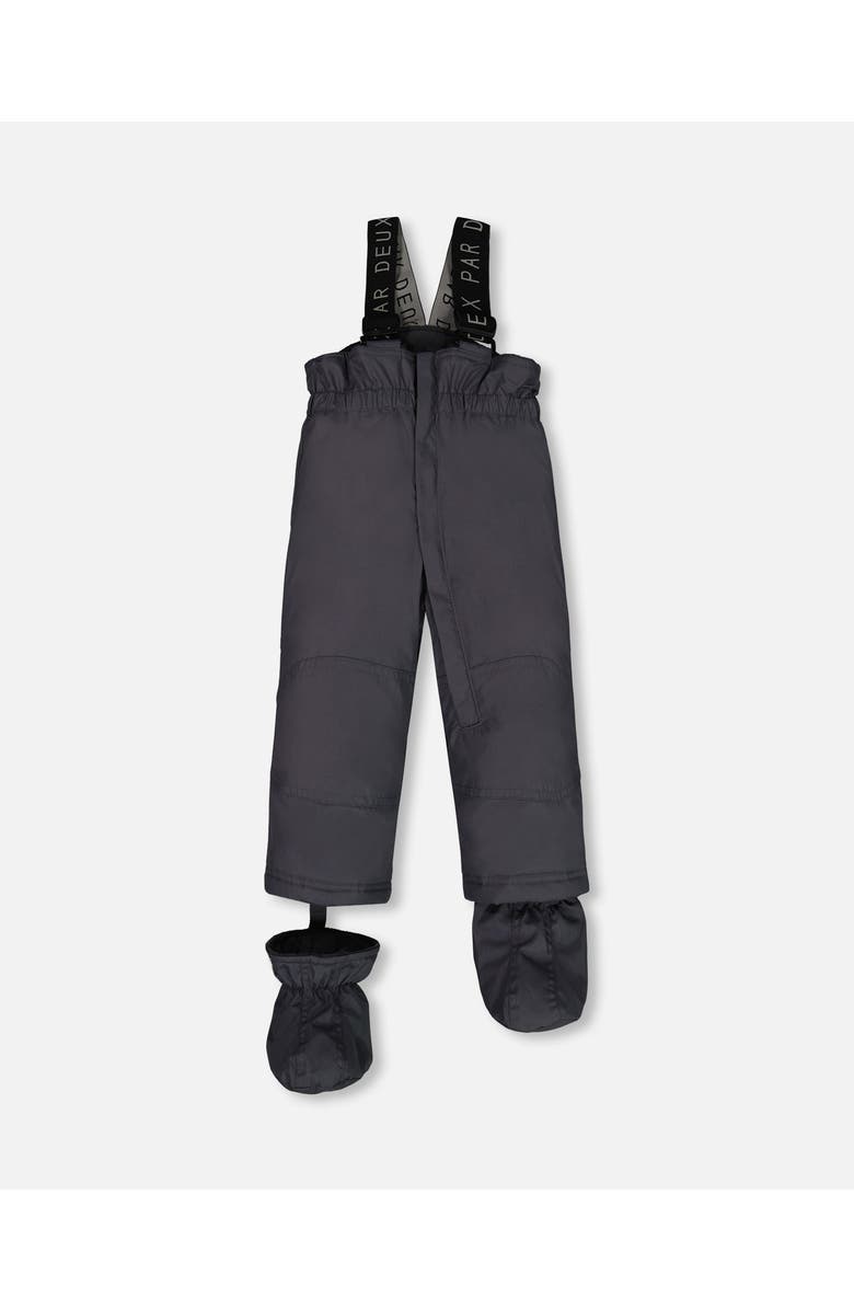 Deux par Deux Baby Boy's Two Piece Baby Snowsuit Sage Printed Wolves And Dark Grey, Alternate, color,