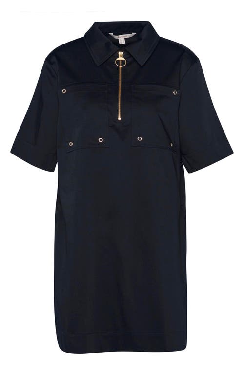 Barbour Ettie Stretch Cotton Sateen Tunic Minidress In Black
