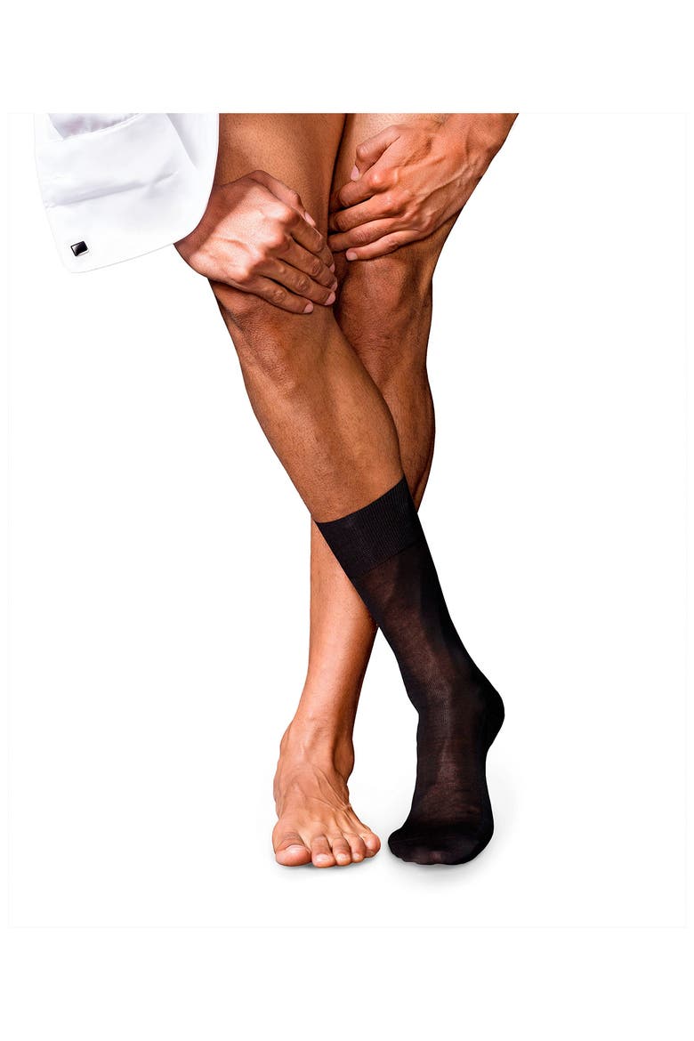 No. 9 Cotton Blend Socks, Alternate, color, BLACK