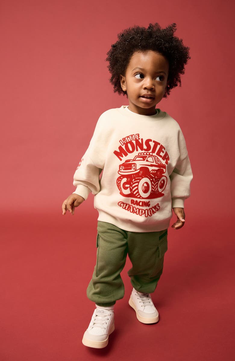 NEXT Kids' Monster Truck Cotton Blend Sweatshirt & Sweatpants Set, Alternate, color,