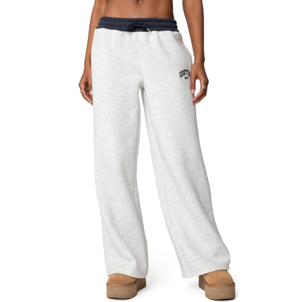 EDIKTED EDIKTED CONTRAST WAIST LOGO WIDE LEG SWEATPANTS