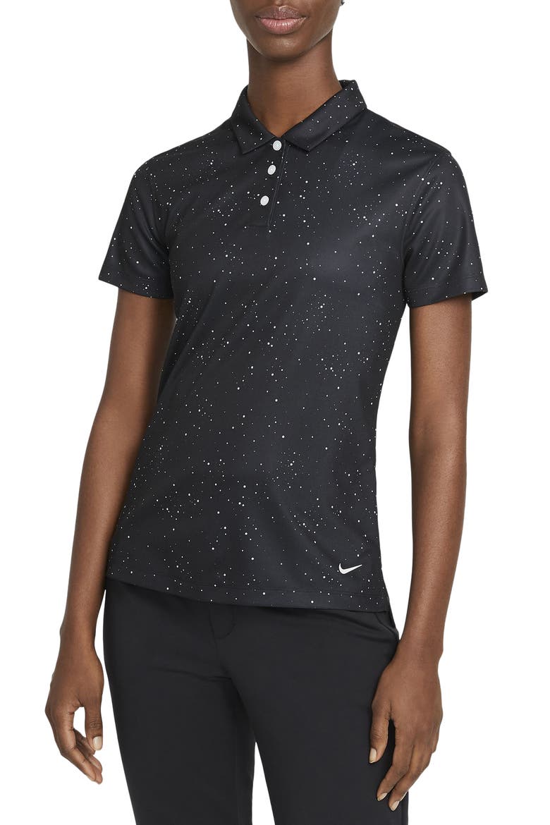 Nike Dri-Fit Printed Golf Polo, Main, color, BLACK/ PHOTON DUST