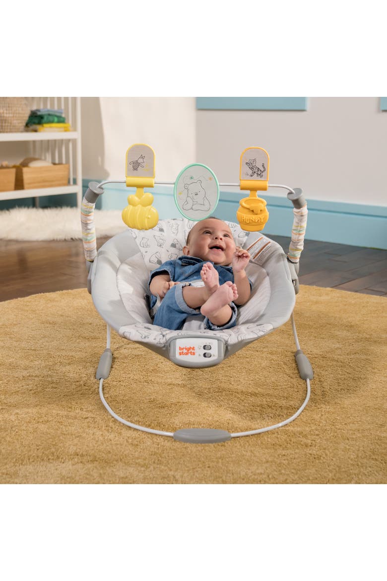 Disney Baby Winnie the Pooh Classic Pals Vibrating Bouncer, Alternate, color, GREY