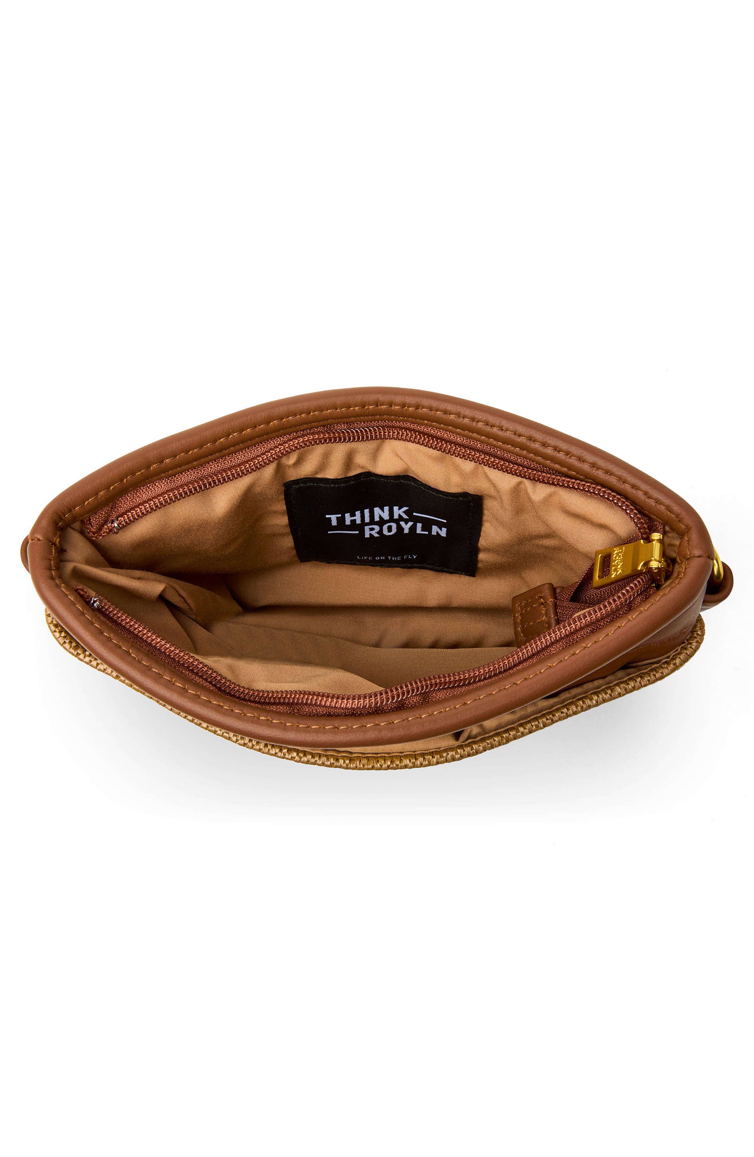 THINK ROYLN Raffia Convertible Belt Bag, Alternate, color, Sand Dune Raffia And Mocha