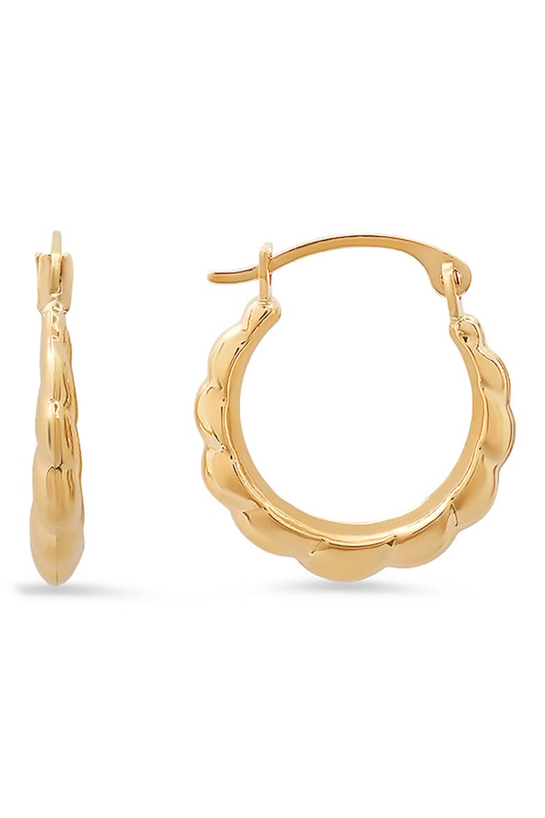 10K Gold Cloud Huggie Hoop Earrings, Main, color, GOLD