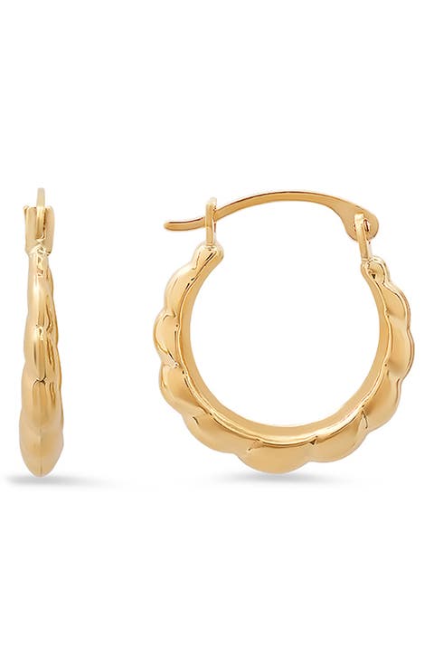 10K Gold Cloud Huggie Hoop Earrings