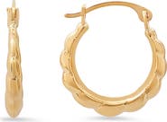 Queen Jewels 10K Gold Cloud Huggie Hoop Earrings