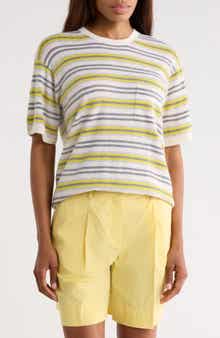 TWP Beach Stripe Short Sleeve Wool Sweater