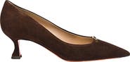 Santoni Women's  suede mid-heel pump