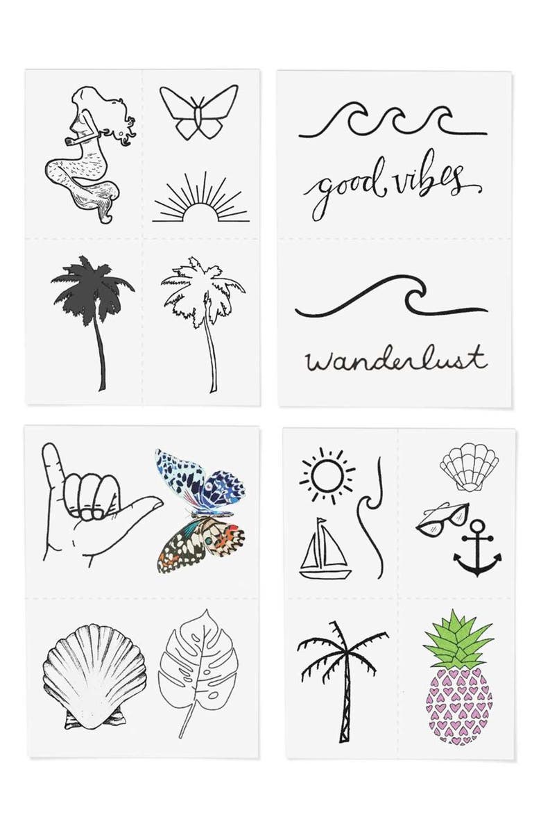 INKED by Dani Beach Bum Temporary Tattoos, Alternate, color, 