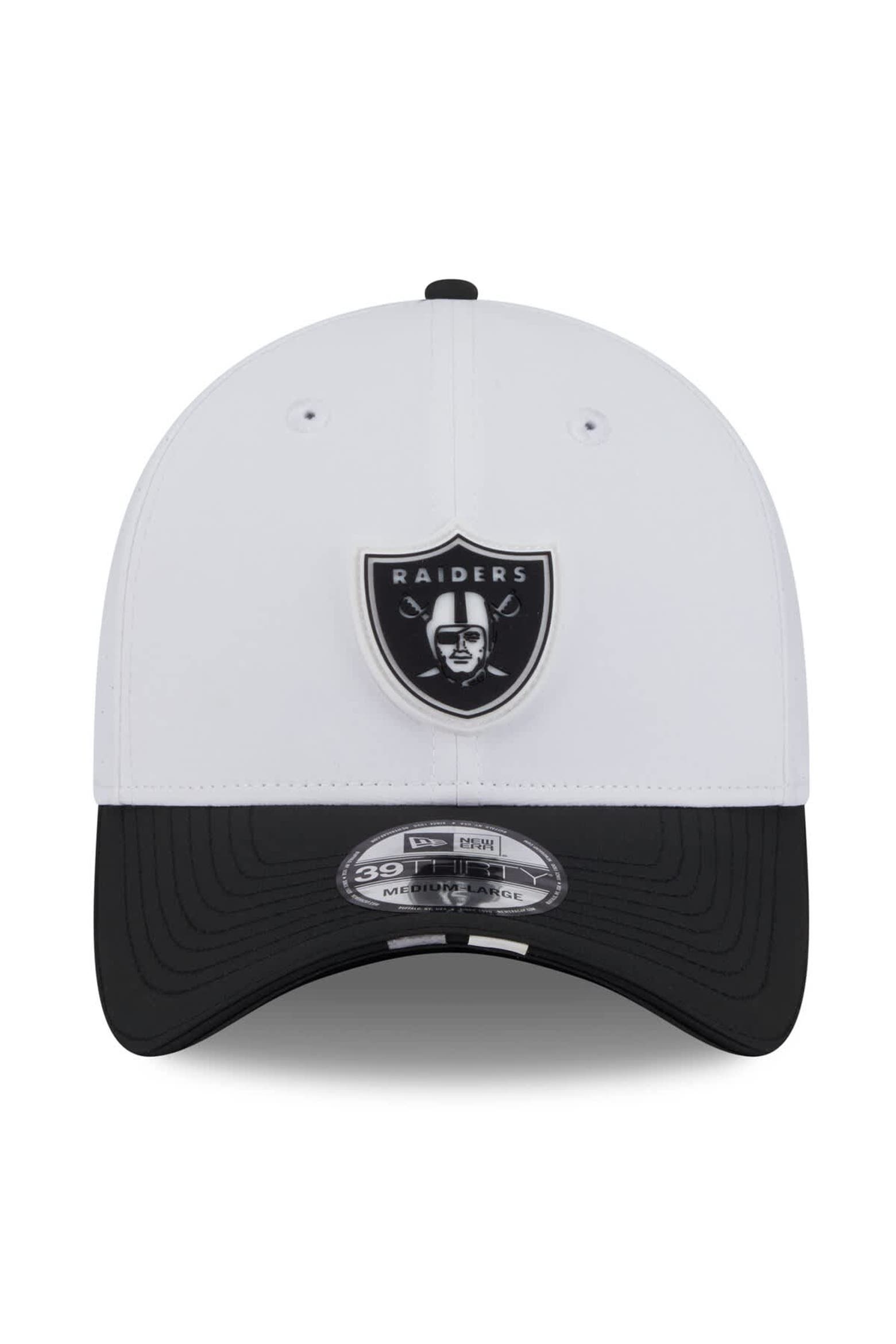 Baseball Training Racks New Era Men's New Era White/Black Las Vegas Raiders 2025 NFL Training ...