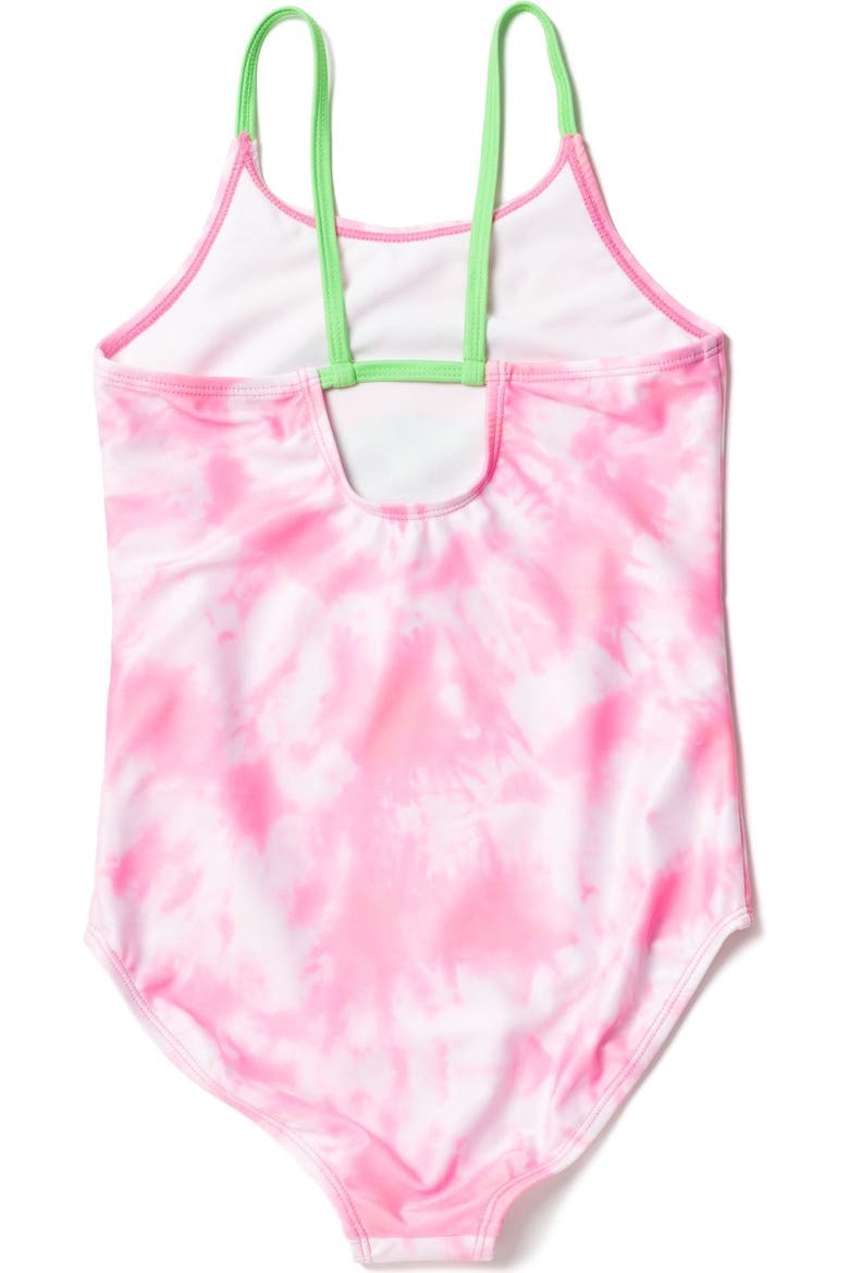 The Mandalorian Grogu One Piece Bathing Suit, Alternate, color, Grogu Pink Tie Dye