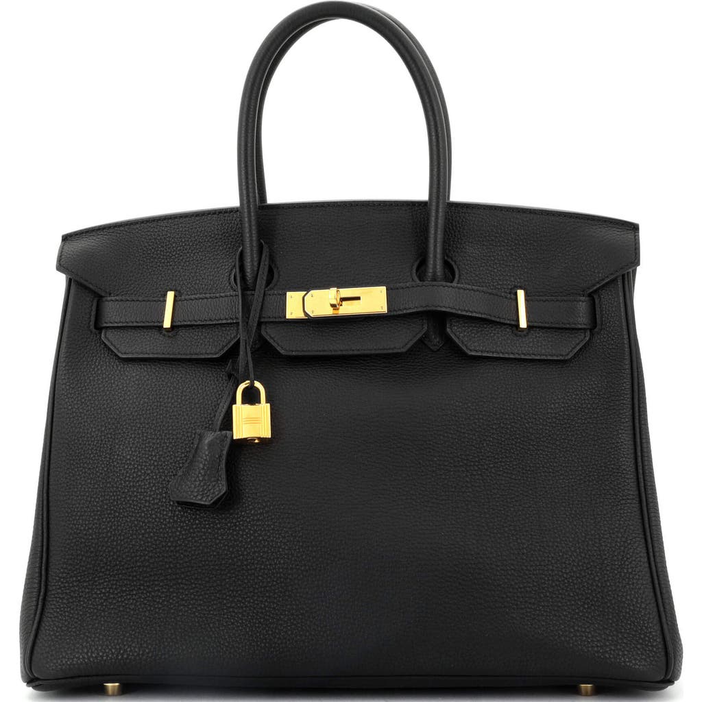 Pre-owned Hermes Hermes Birkin Handbag Black Togo With Gold Hardware 35 In Black