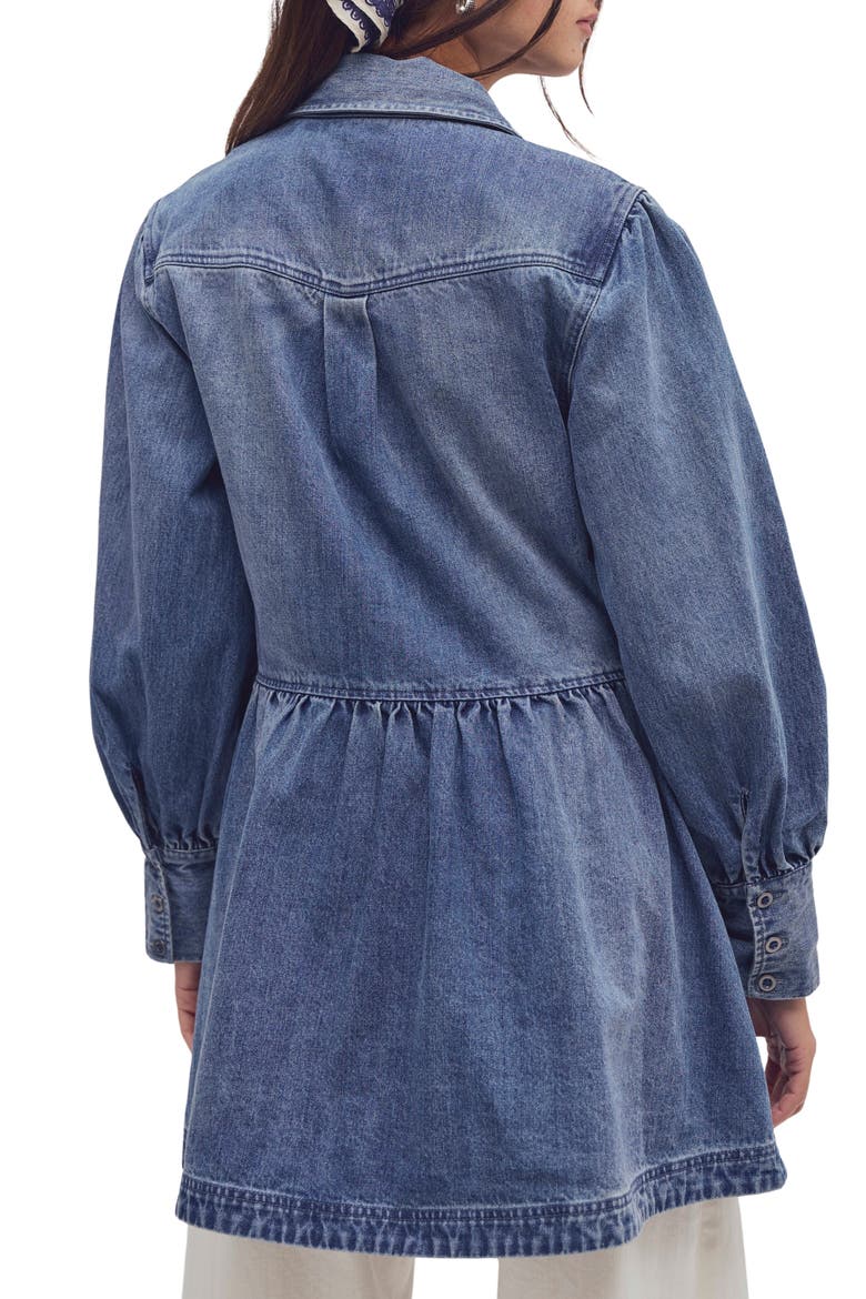 Marris Denim Minidress, Alternate, color, WASHED MID BLUE WASH