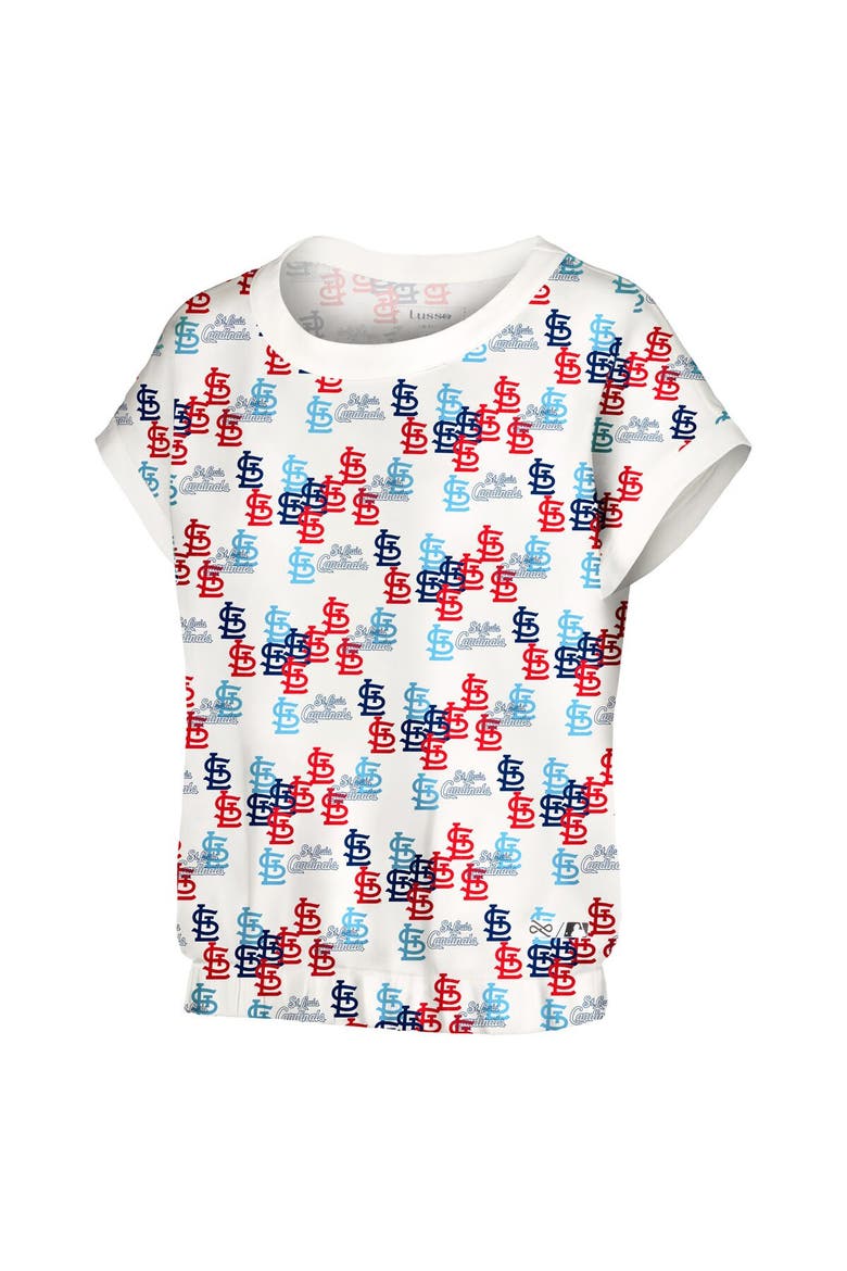 Women's Lusso  White St. Louis Cardinals Madge Dolman Tri-Blend T-Shirt, Alternate, color, White