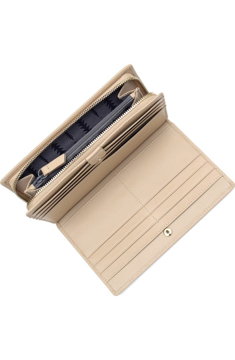 Thacker Daisy Large Zip Around Wristlet Wallet, Alternate, color, Cashew