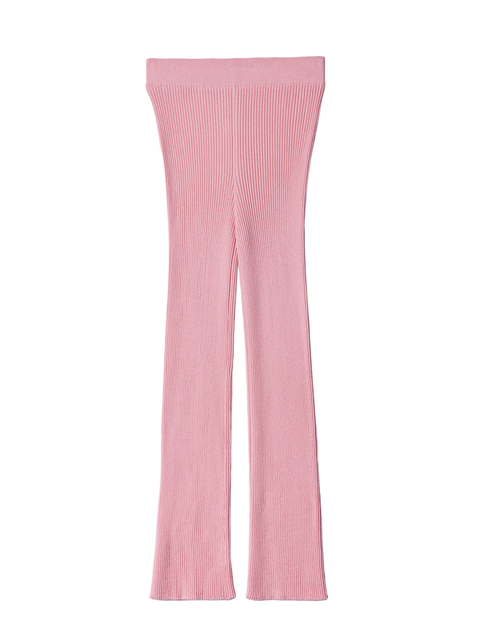 Rib-Knit Cashmere Silk Pants