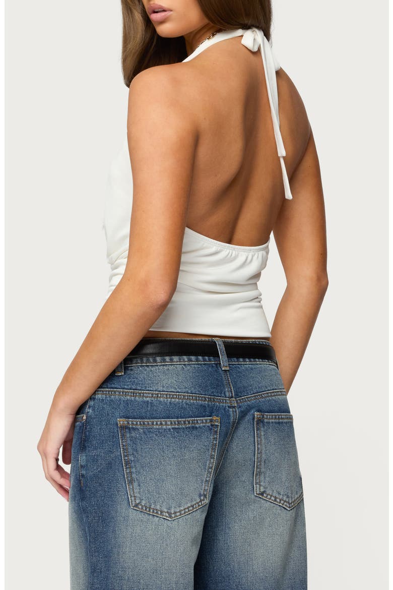 Niya Ruched Halter Top, Alternate, color, WHITE