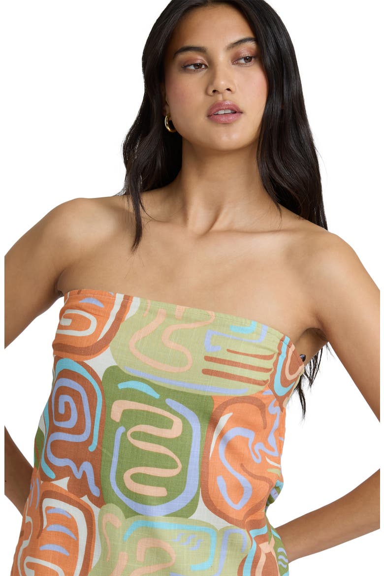Summer Glow Strapless Minidress, Alternate, color, ORANGE MULTI