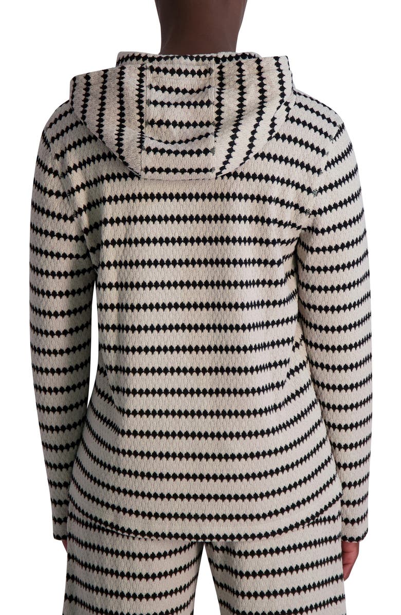 KARL LAGERFELD PARIS Jacquard Stripe Hooded Pullover, Alternate, color, Natural