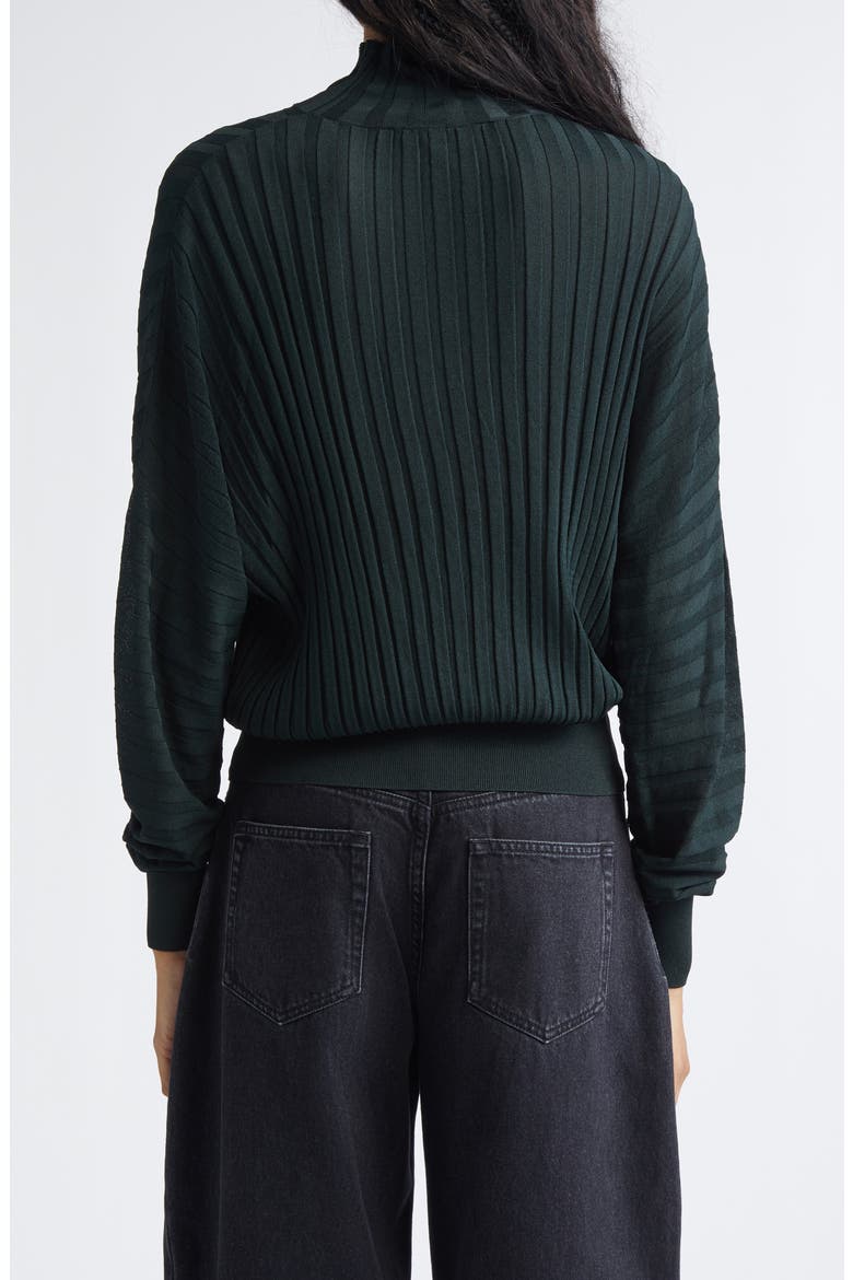 Luiza Mock Neck Rib Sweater, Alternate, color, BOTTLE GREEN