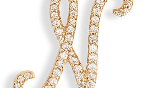 Lana 14k Gold Diamond Cursive Initial Stud Earring In Gold