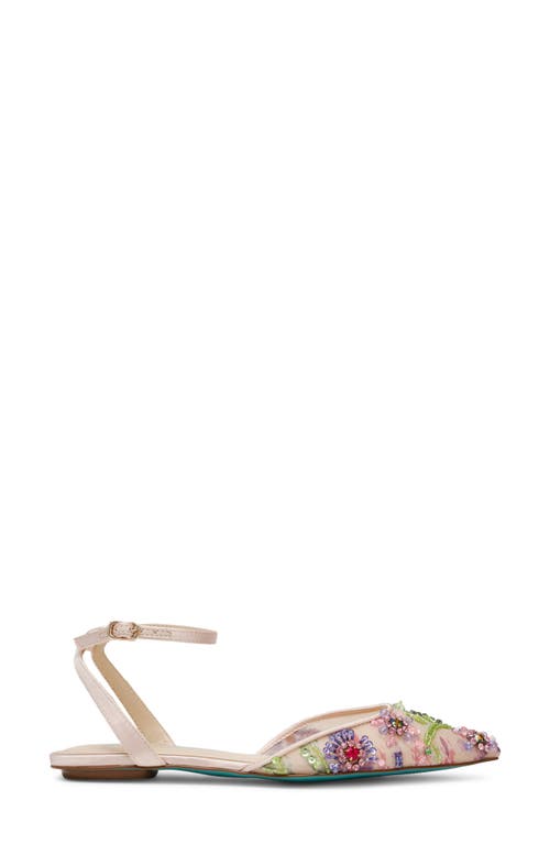 BETSEY JOHNSON BETSEY JOHNSON GARBO POINTED TOE ANKLE STRAP FLAT