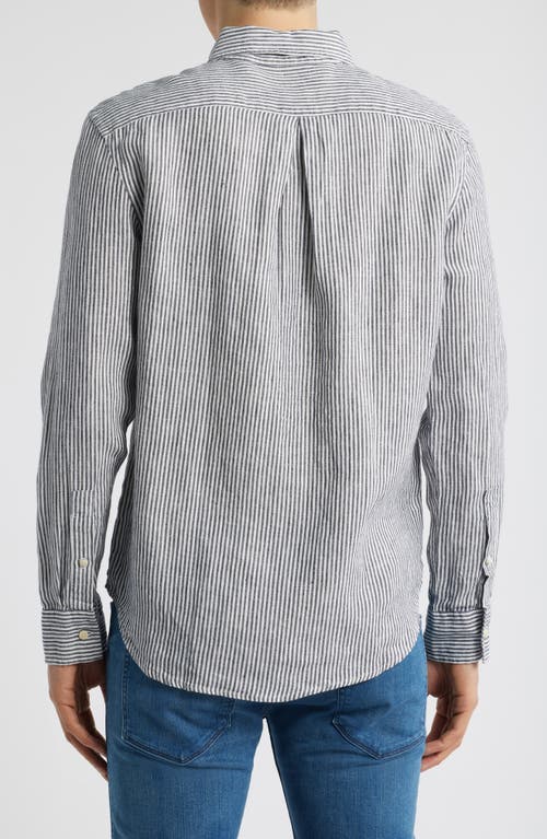Alex Crane  Playa Linen Button-down Shirt In Lines