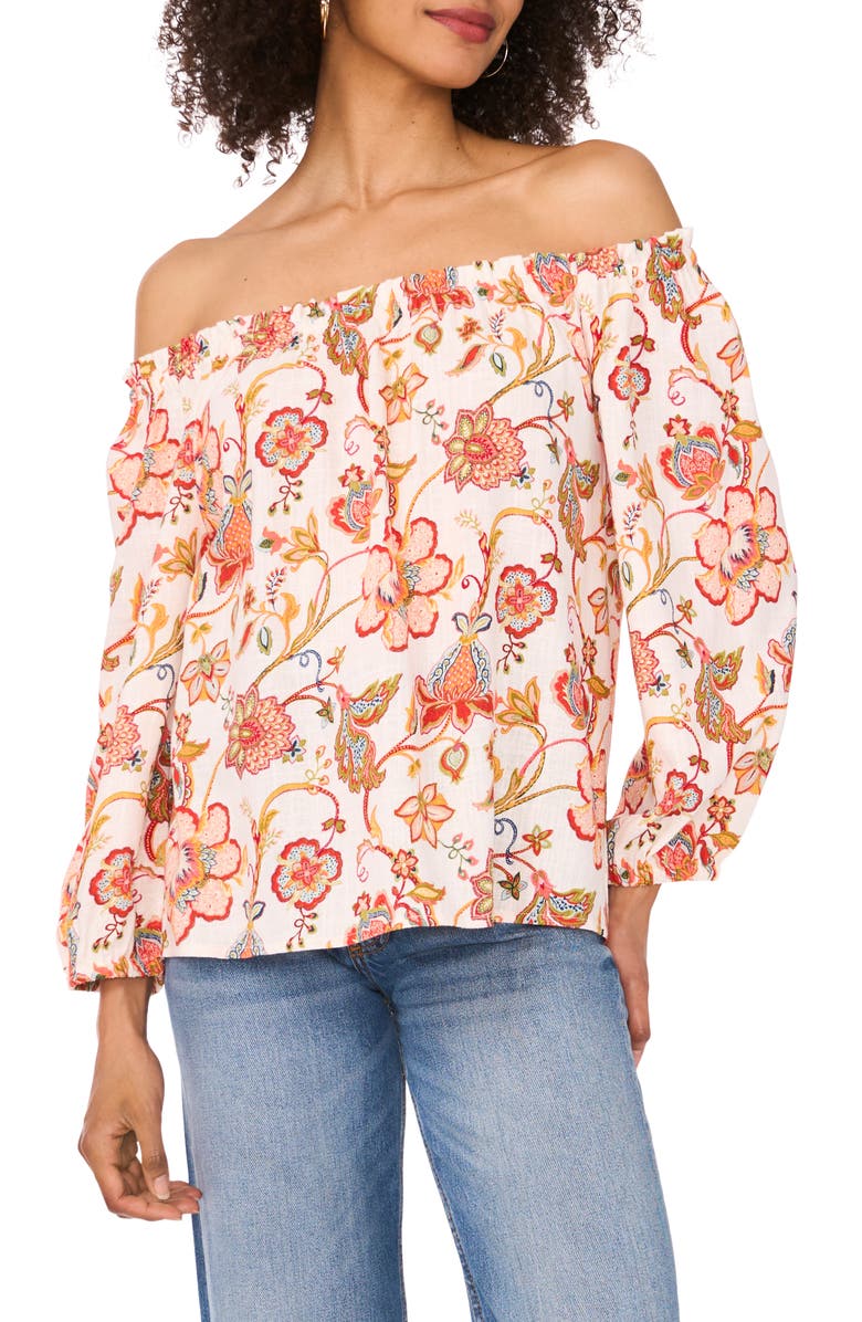 Vince Camuto Off the Shoulder Long Sleeve Top, Main, color,