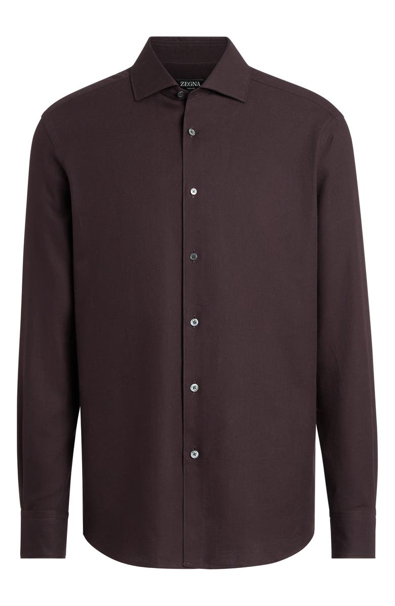 ZEGNA Cashco Cotton & Cashmere Button-Up Shirt, Alternate, color, 