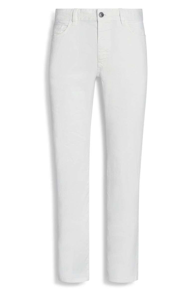 Roccia Garment Dyed Stretch Linen & Cotton Slim Fit Jeans, Alternate, color, BIANCO ZEGNA