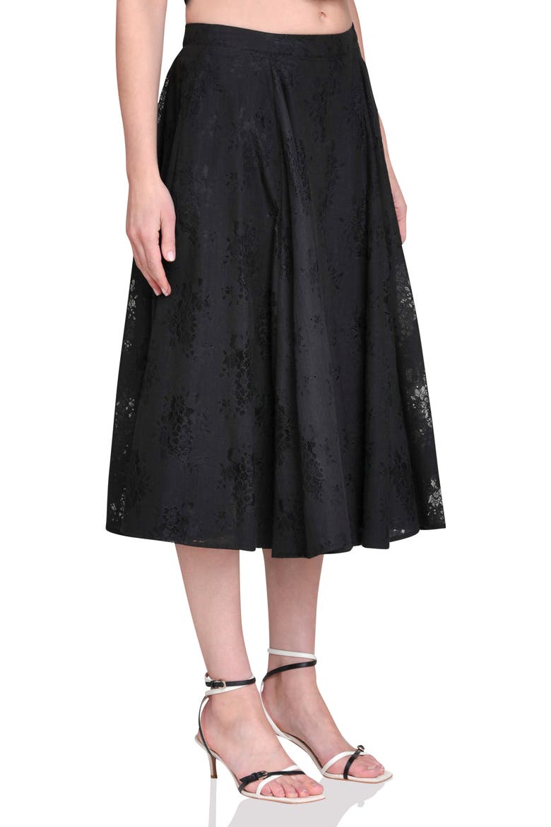 Lace Inset Skirt, Alternate, color, BLACK