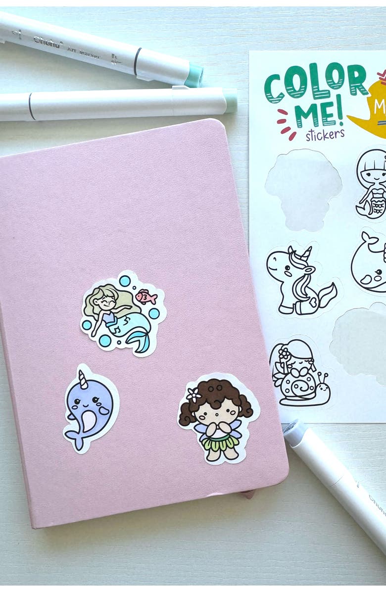 A Brighter Year Color Your Own Sticker Pages, Alternate, color, Mythical + Magical