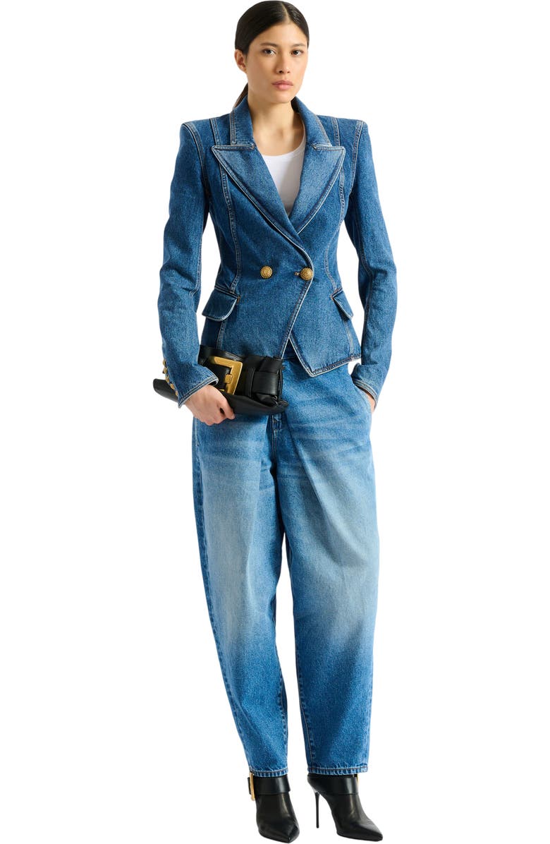 Balmain Denim 2-button jacket, Main, color, Blue