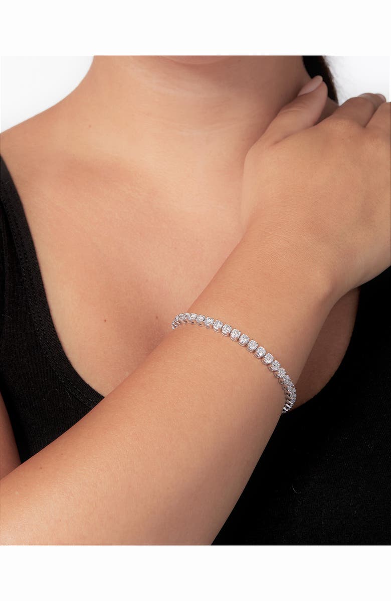 Badgley Mischka Collection 14K White Gold Near Colorless Lab Grown Round Diamond Tennis Bracelet, Alternate, color, White