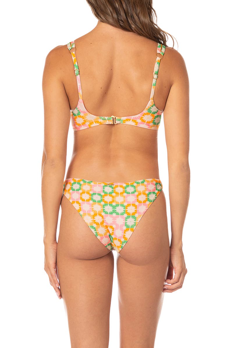 Maaji Tropical Tiles Quinn Bikini Bottoms, Alternate, color, Open Green