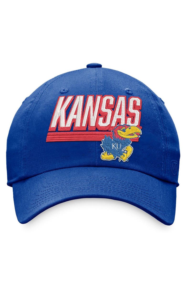 TOP OF THE WORLD Men's Top of the World Royal Kansas Jayhawks Slice Adjustable Hat, Alternate, color, Green