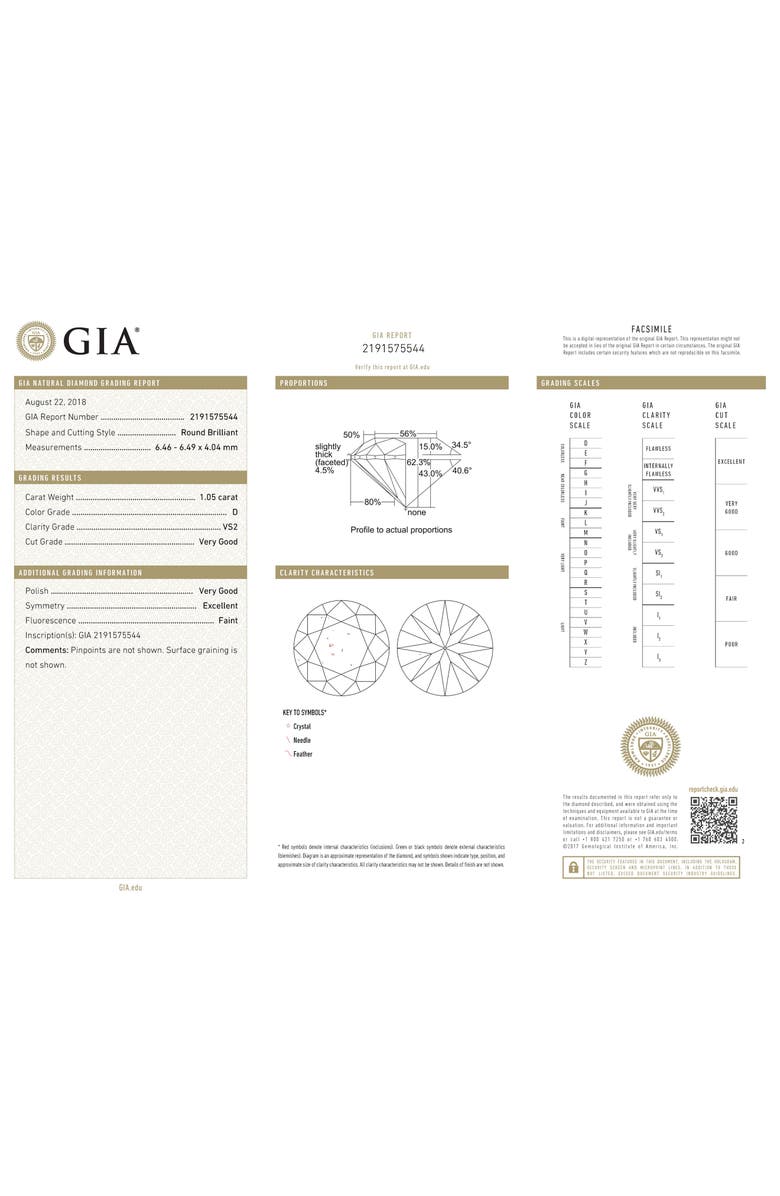 Bony Levy 1.05ct. Round Brilliant Diamond, Alternate, color, 