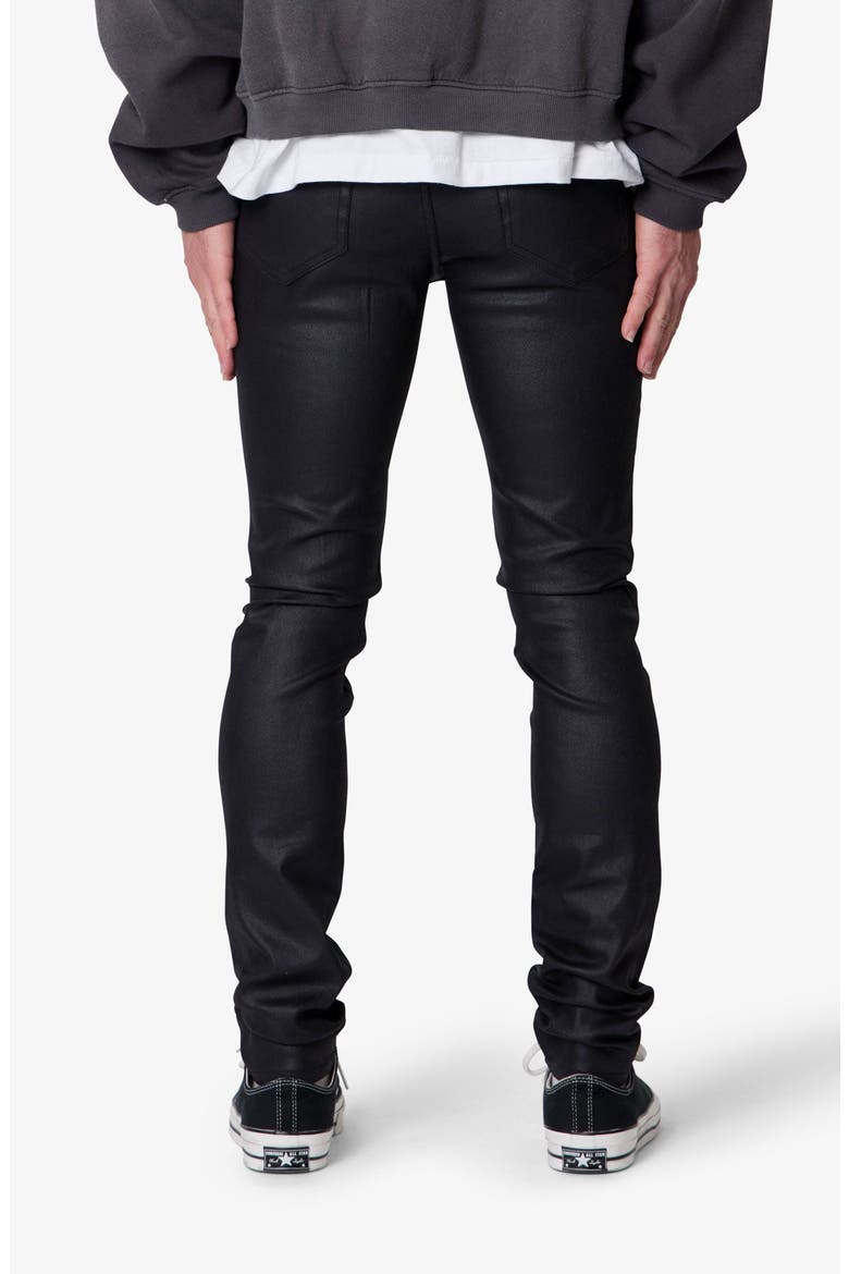 Skinny Waxed Jeans, Alternate, color, BLACK