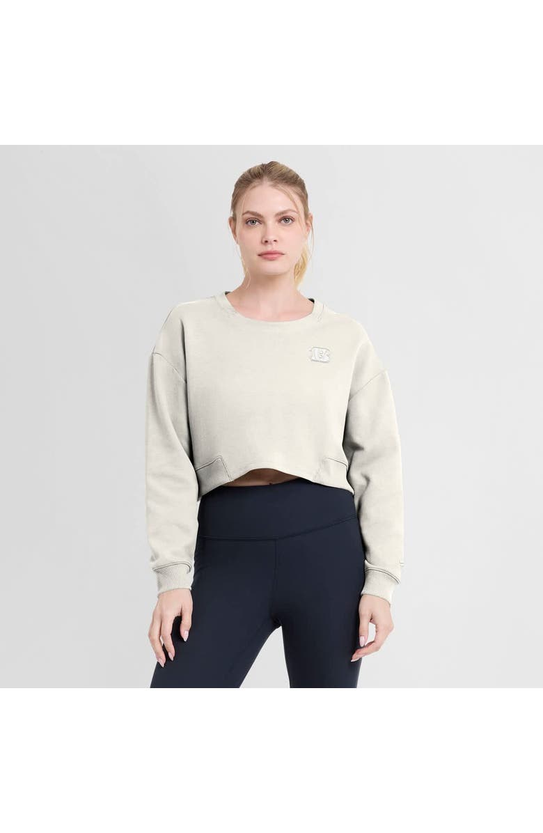 FANATICS Women's Fanatics Cream Cincinnati Bengals Studio Cropped Pullover Sweatshirt, Alternate, color, Cream
