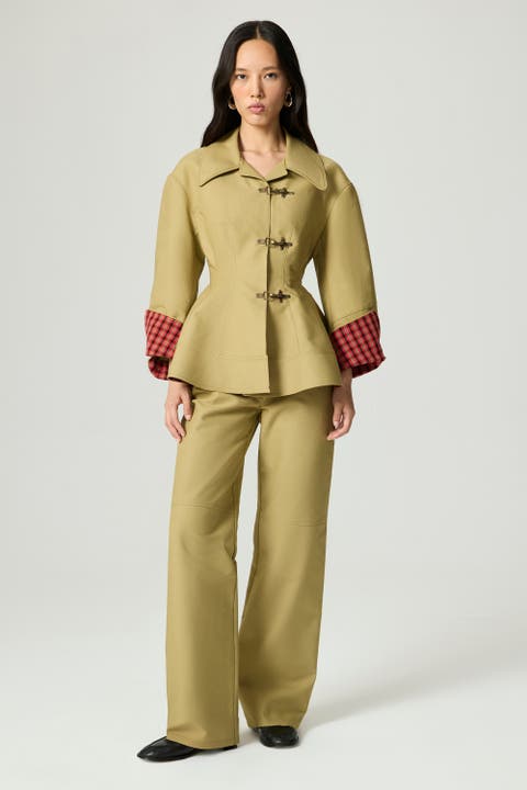 Buckle-Front Fitted Jacket