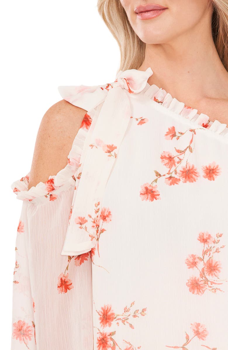 CeCe Cold Shoulder Bow Blouse, Alternate, color, 