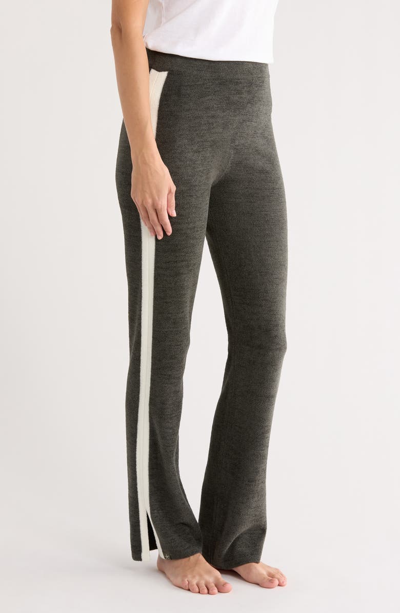 Barefoot Dreams<sup>®</sup> CozyChic<sup>®</sup> Ultra Lite<sup>®</sup> Side Stripe Slim Straight Leg Pants, Alternate, color, Dark Moss/ Pearl