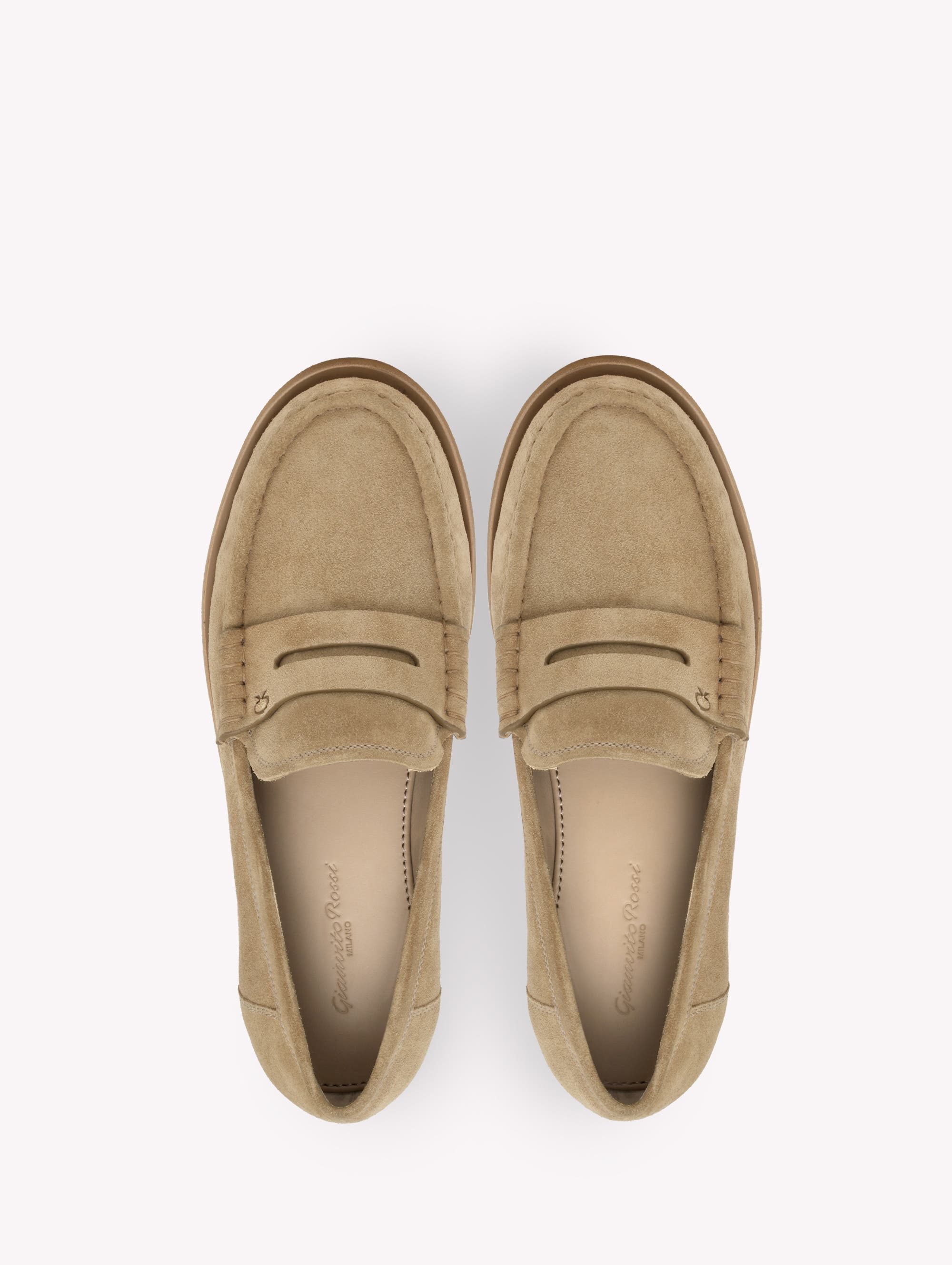 Gianvito Rossi Vernon Mocassin, Alternate, color, Brown Suede Leather